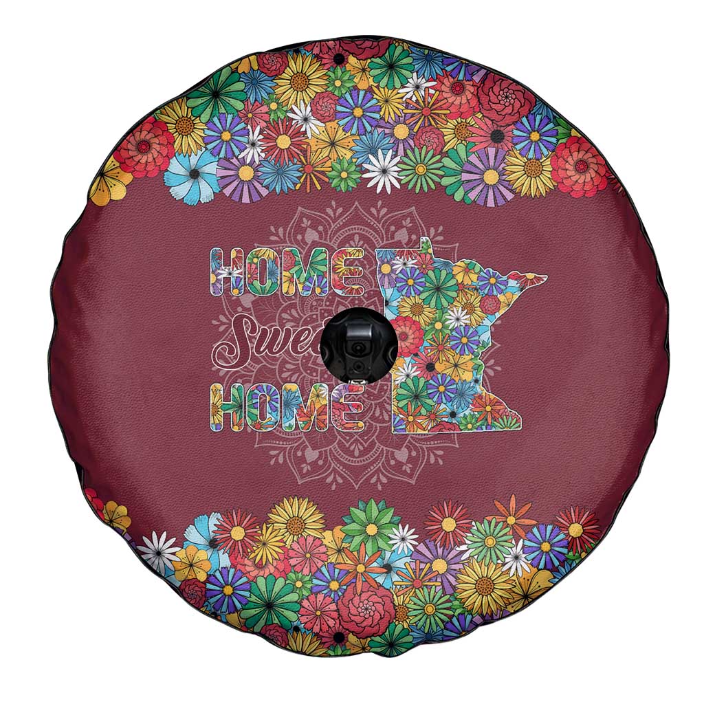 Home Sweet Home Minnesota Flower Christmas Spare Tire Cover Xmas Holiday Patterns - Wonder Print Shop