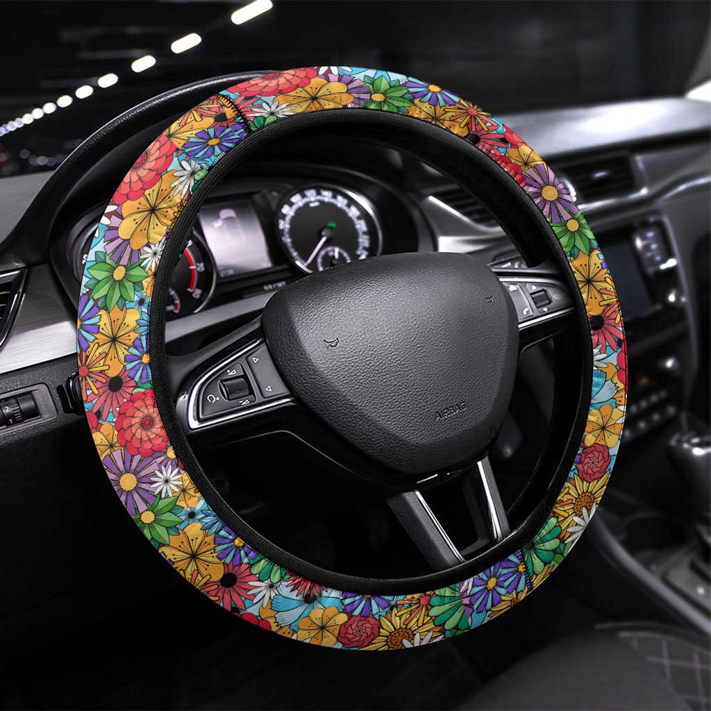 Home Sweet Home Minnesota Flower Christmas Steering Wheel Cover Xmas Holiday Patterns - Wonder Print Shop