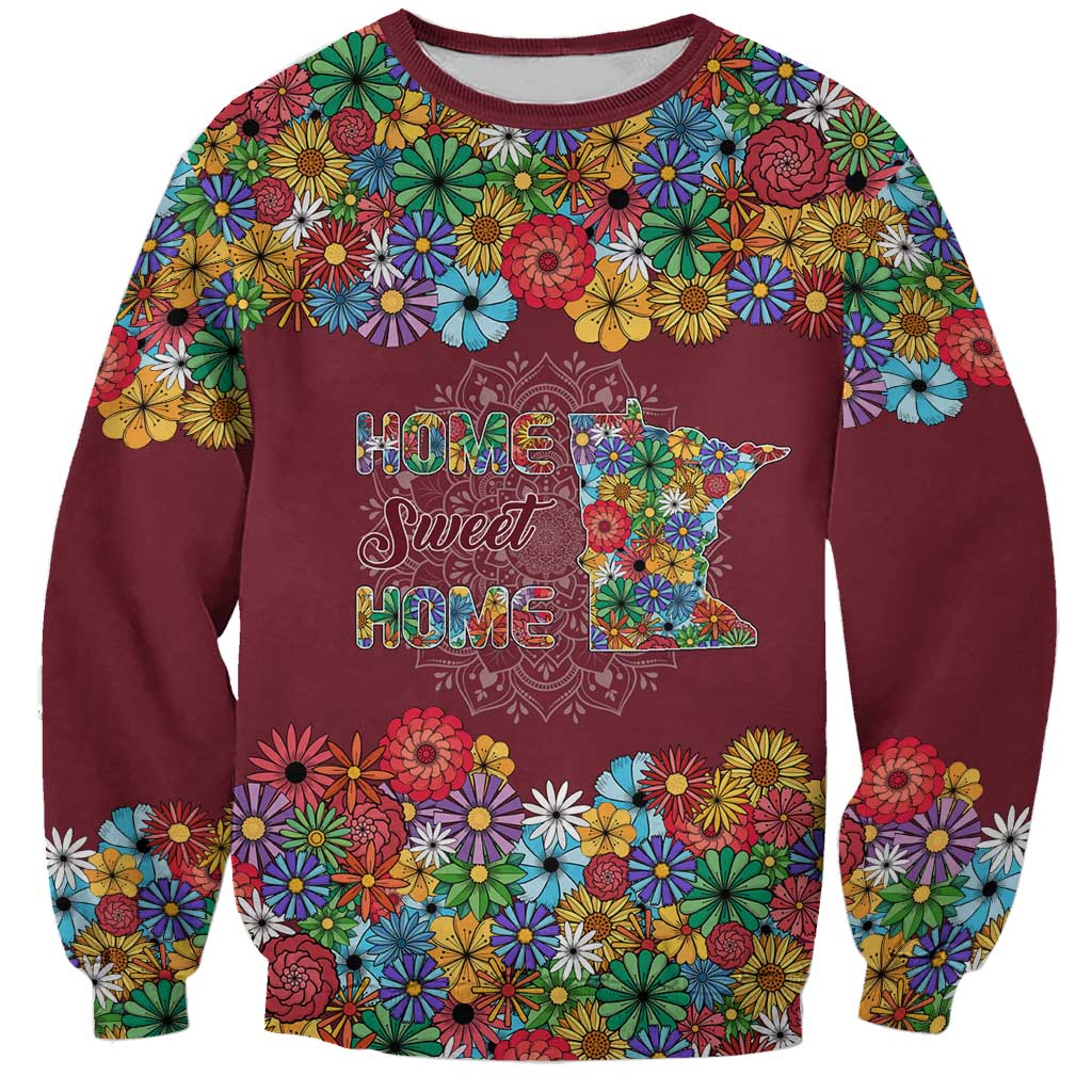 Home Sweet Home Minnesota Flower Christmas Sweatshirt Xmas Holiday Patterns - Wonder Print Shop