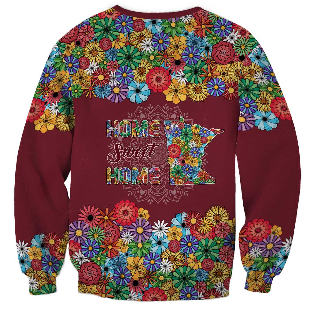 Home Sweet Home Minnesota Flower Christmas Sweatshirt Xmas Holiday Patterns - Wonder Print Shop