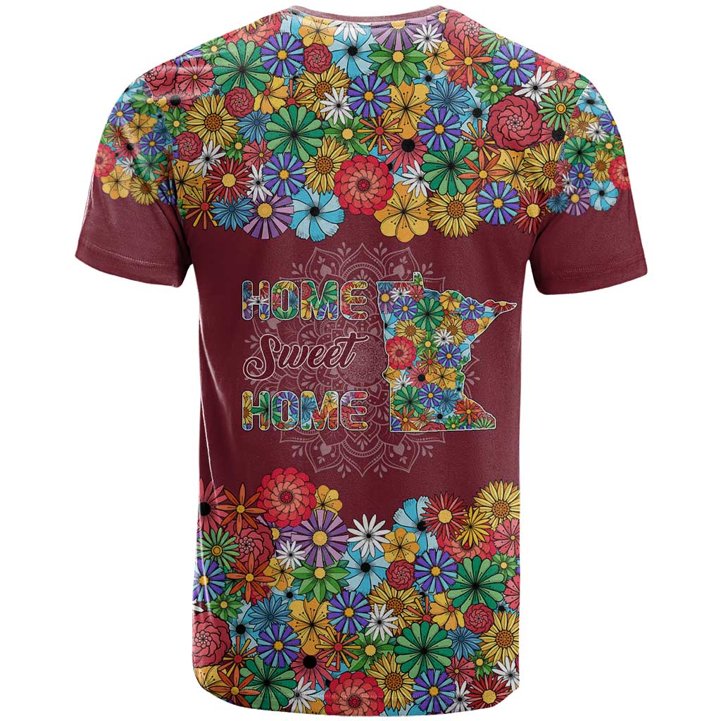 Home Sweet Home Minnesota Flower Christmas T Shirt Xmas Holiday Patterns - Wonder Print Shop