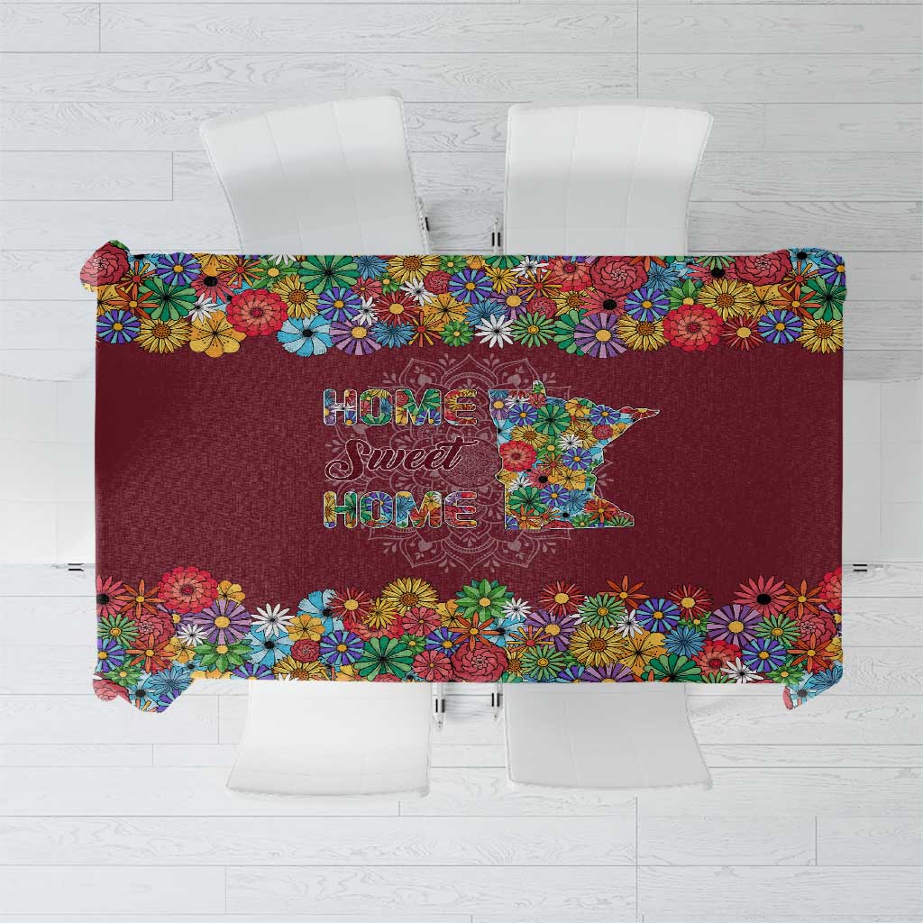 Home Sweet Home Minnesota Flower Christmas Tablecloth Xmas Holiday Patterns - Wonder Print Shop
