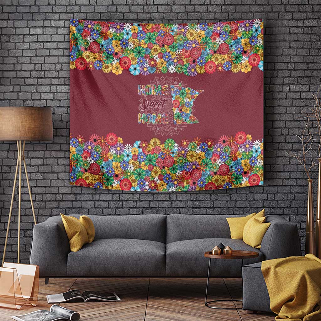 Home Sweet Home Minnesota Flower Christmas Tapestry Xmas Holiday Patterns - Wonder Print Shop