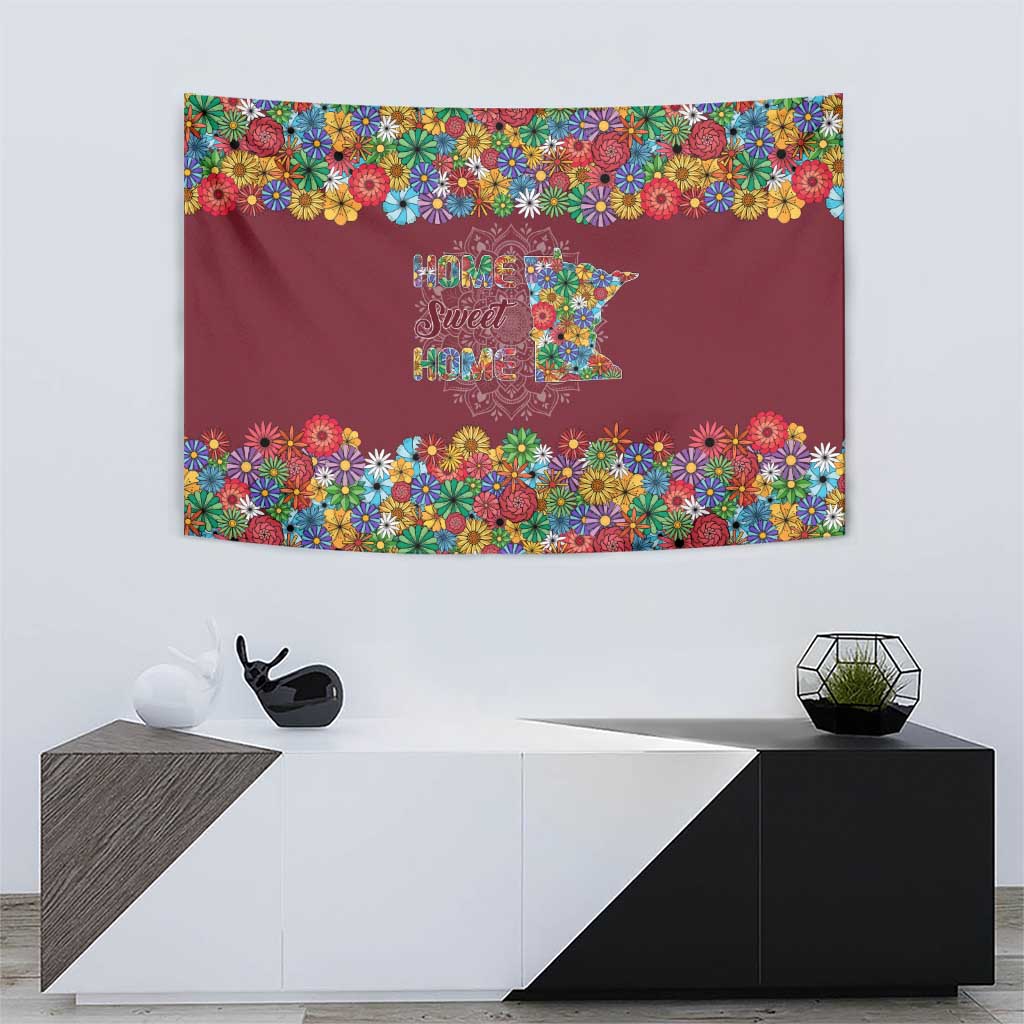 Home Sweet Home Minnesota Flower Christmas Tapestry Xmas Holiday Patterns - Wonder Print Shop