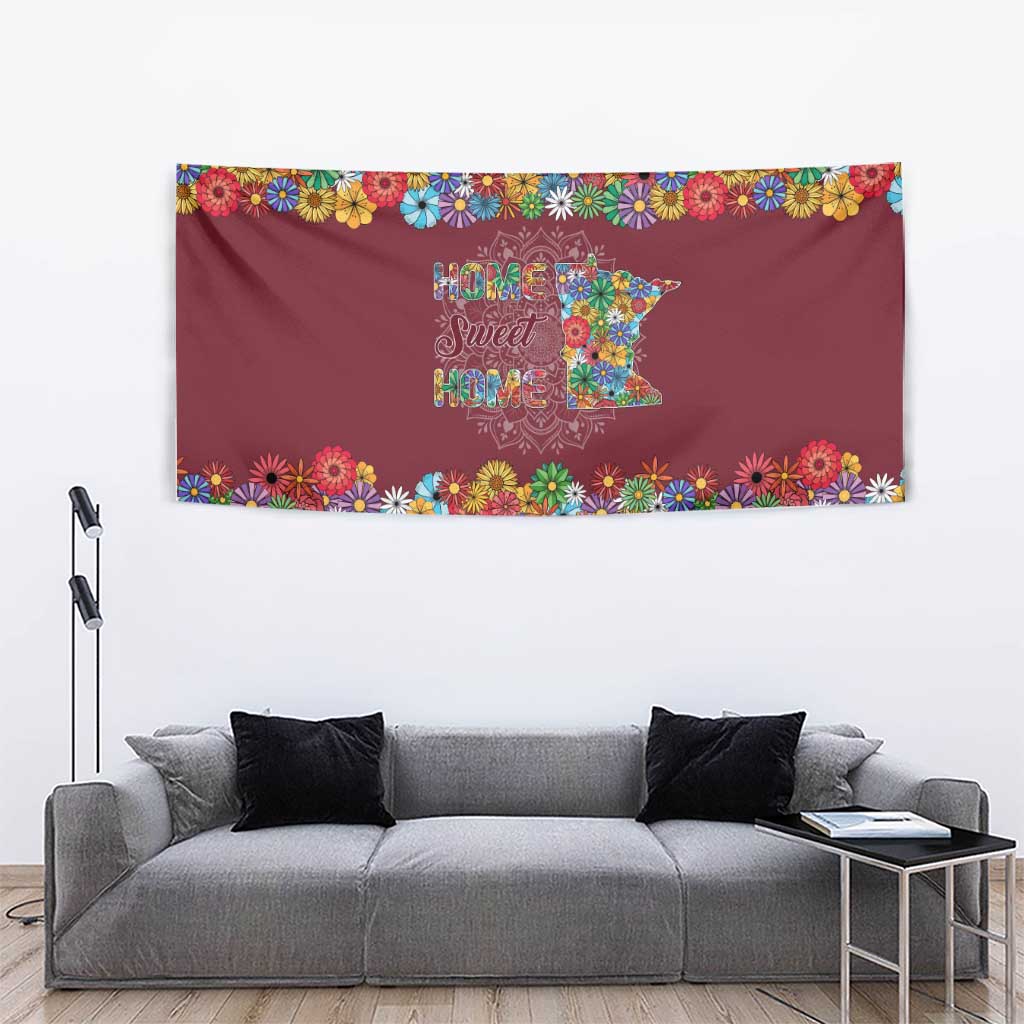Home Sweet Home Minnesota Flower Christmas Tapestry Xmas Holiday Patterns - Wonder Print Shop