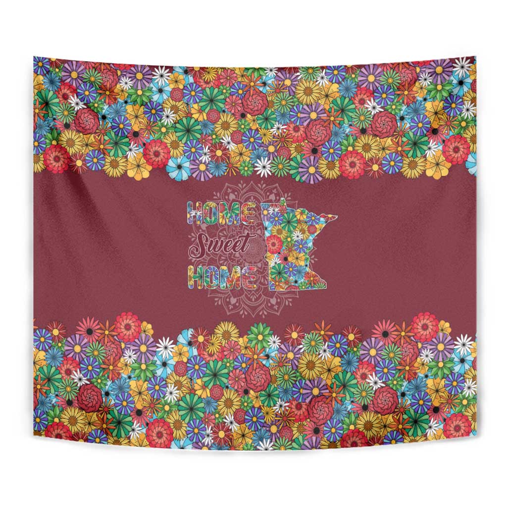 Home Sweet Home Minnesota Flower Christmas Tapestry Xmas Holiday Patterns - Wonder Print Shop