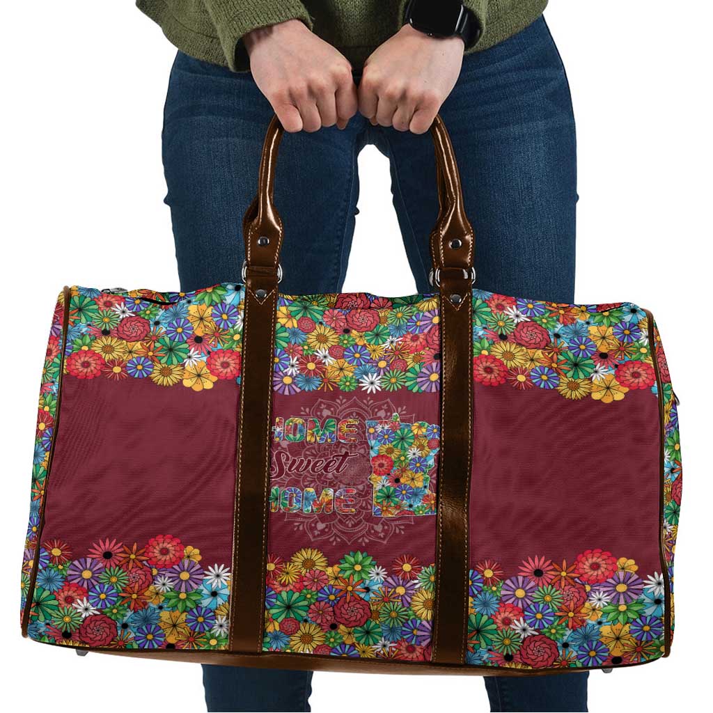 Home Sweet Home Minnesota Flower Christmas Travel Bag Xmas Holiday Patterns - Wonder Print Shop