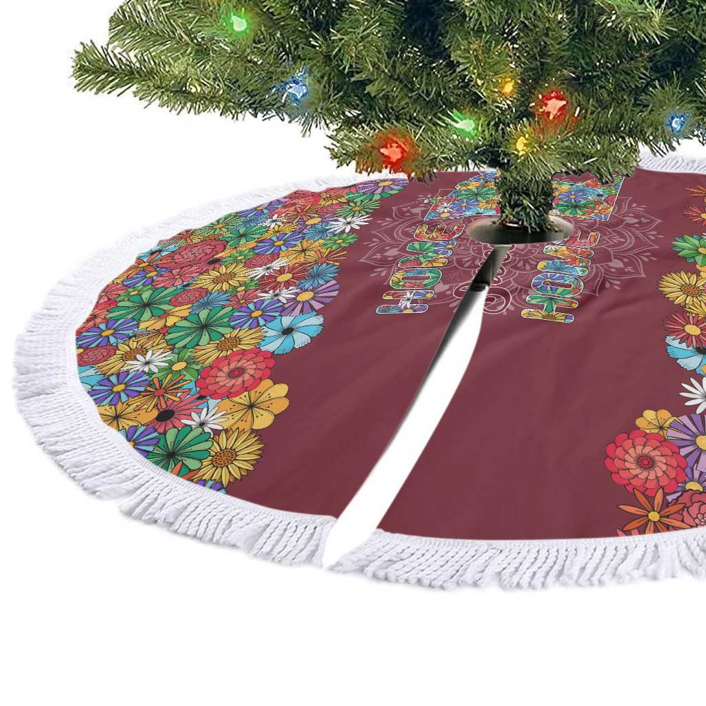 Home Sweet Home Minnesota Flower Christmas Tree Skirt Xmas Holiday Patterns - Wonder Print Shop