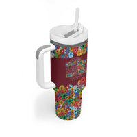 Home Sweet Home Minnesota Flower Christmas Tumbler With Handle Xmas Holiday Patterns - Wonder Print Shop