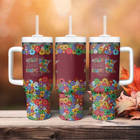 Home Sweet Home Minnesota Flower Christmas Tumbler With Handle Xmas Holiday Patterns - Wonder Print Shop