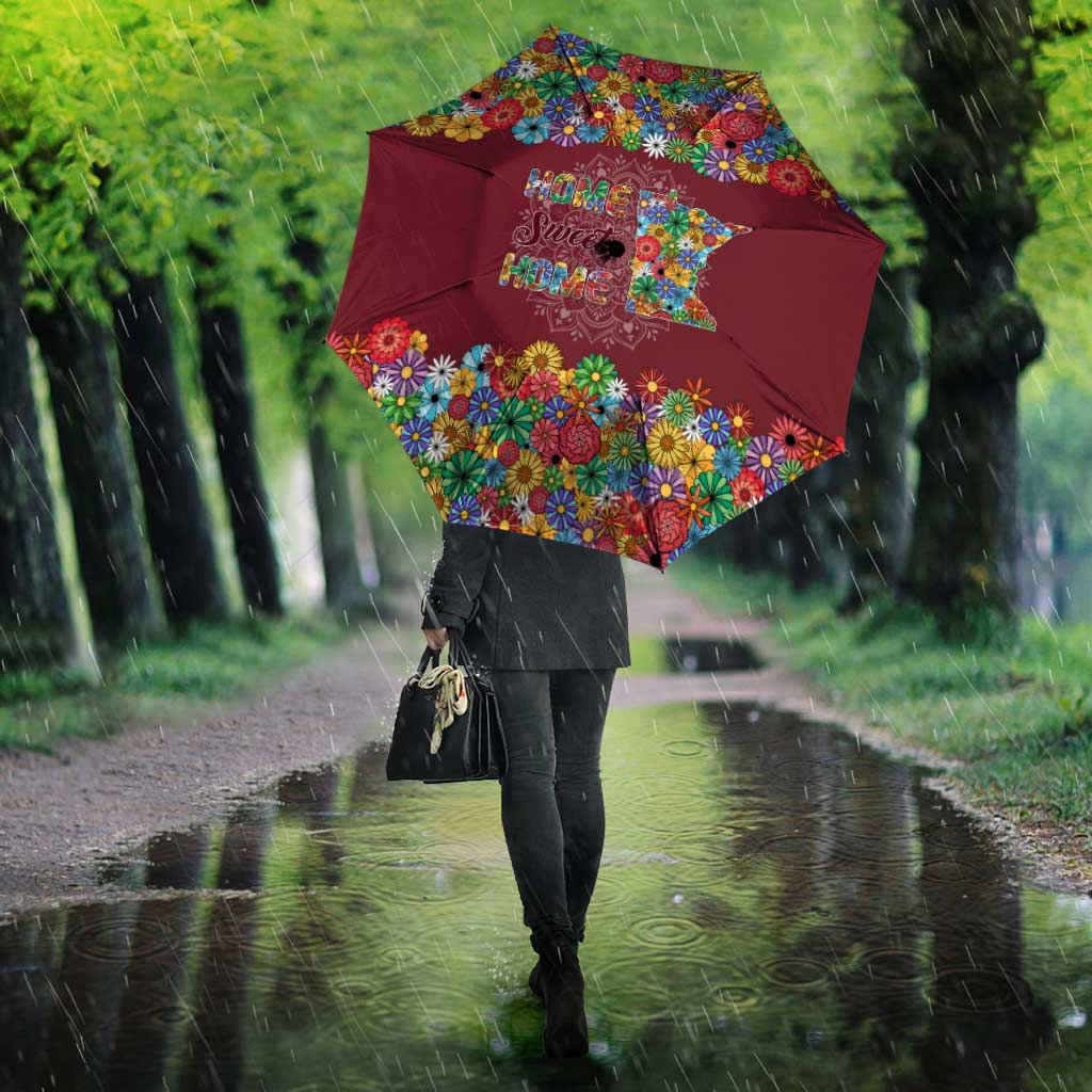 Home Sweet Home Minnesota Flower Christmas Umbrella Xmas Holiday Patterns - Wonder Print Shop