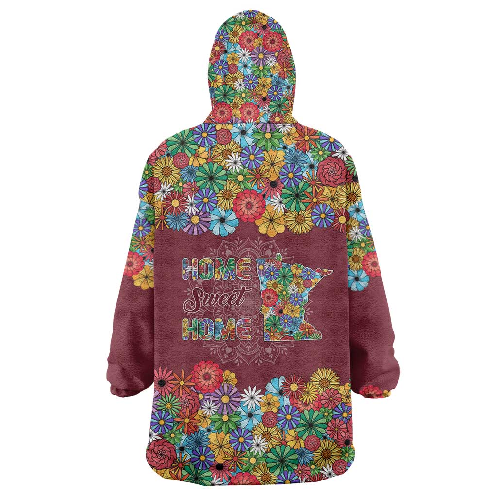 Home Sweet Home Minnesota Flower Christmas Wearable Blanket Hoodie Xmas Holiday Patterns - Wonder Print Shop