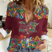 Home Sweet Home Minnesota Flower Christmas Women Casual Shirt Xmas Holiday Patterns - Wonder Print Shop