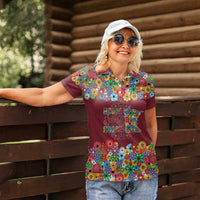 Home Sweet Home Minnesota Flower Christmas Women Polo Shirt Xmas Holiday Patterns - Wonder Print Shop