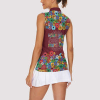 Home Sweet Home Minnesota Flower Christmas Women Sleeveless Polo Shirt Xmas Holiday Patterns - Wonder Print Shop