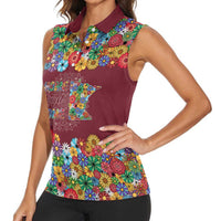 Home Sweet Home Minnesota Flower Christmas Women Sleeveless Polo Shirt Xmas Holiday Patterns - Wonder Print Shop