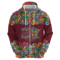 Home Sweet Home Minnesota Flower Christmas Zip Hoodie Xmas Holiday Patterns - Wonder Print Shop