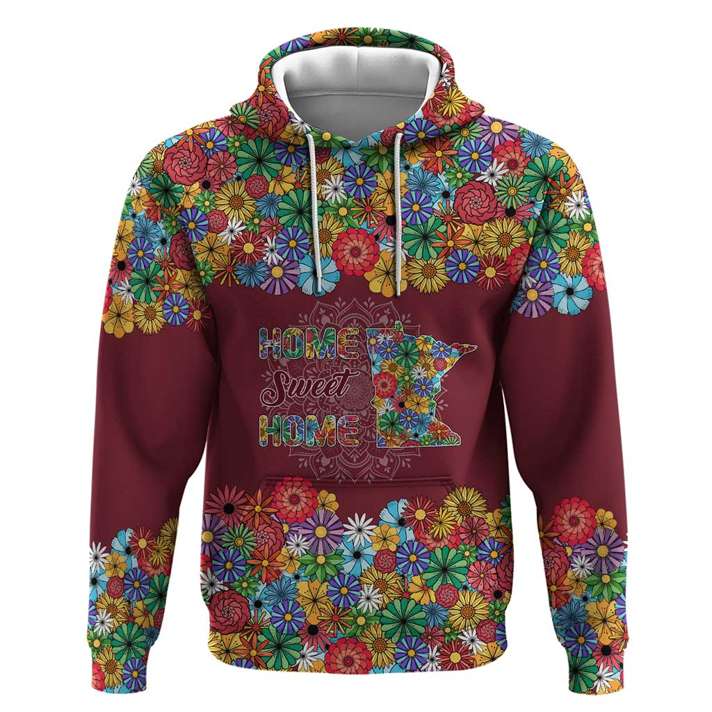 Home Sweet Home Minnesota Flower Christmas Zip Hoodie Xmas Holiday Patterns - Wonder Print Shop