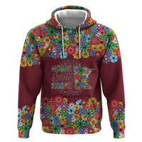 Home Sweet Home Minnesota Flower Christmas Zip Hoodie Xmas Holiday Patterns - Wonder Print Shop