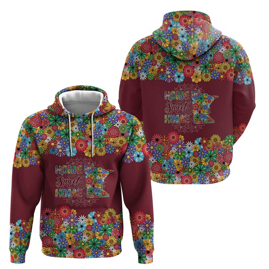 Home Sweet Home Minnesota Flower Christmas Zip Hoodie Xmas Holiday Patterns - Wonder Print Shop