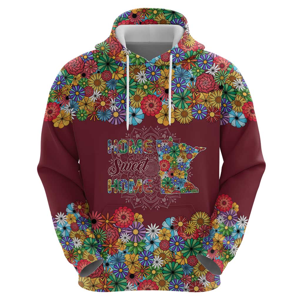 Home Sweet Home Minnesota Flower Christmas Zip Hoodie Xmas Holiday Patterns - Wonder Print Shop