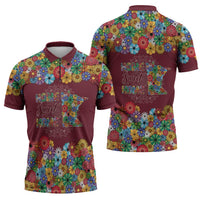 Home Sweet Home Minnesota Flower Christmas Zipper Polo Shirt Xmas Holiday Patterns - Wonder Print Shop