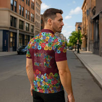 Home Sweet Home Minnesota Flower Christmas Zipper Polo Shirt Xmas Holiday Patterns - Wonder Print Shop