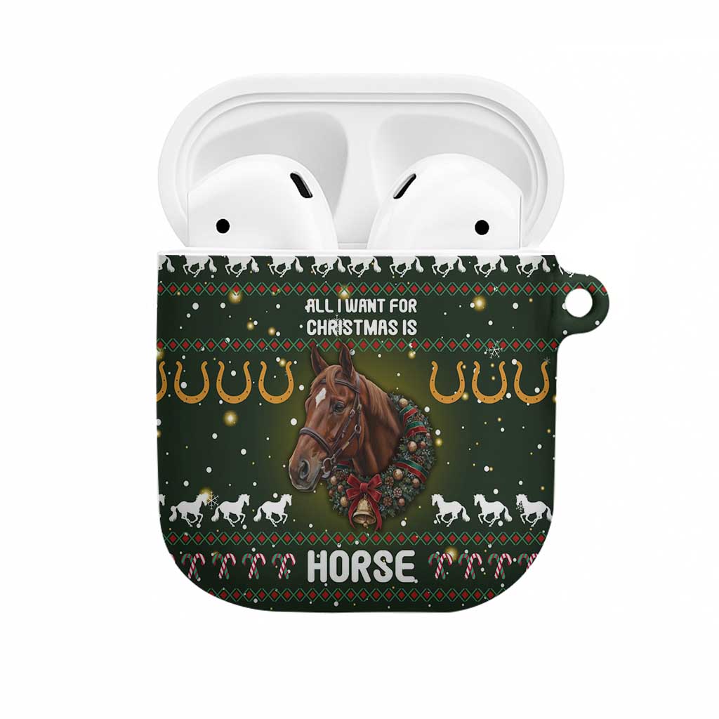 Horse All I Need For Christmas Christmas AirPods Case Xmas Holiday Patterns - Wonder Print Shop
