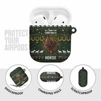 Horse All I Need For Christmas Christmas AirPods Case Xmas Holiday Patterns - Wonder Print Shop