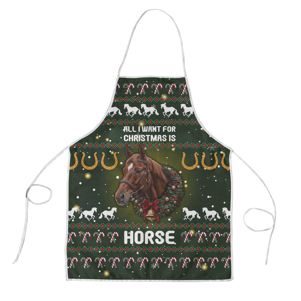 Horse All I Need For Christmas Christmas Apron Xmas Holiday Patterns - Wonder Print Shop