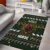 Horse All I Need For Christmas Christmas Area Rug Xmas Holiday Patterns - Wonder Print Shop