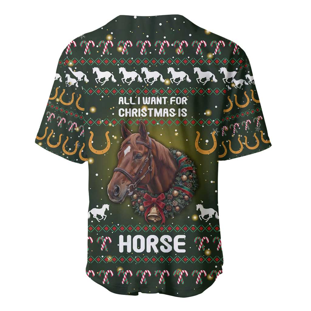 Horse All I Need For Christmas Christmas Baseball Jersey Xmas Holiday Patterns - Wonder Print Shop