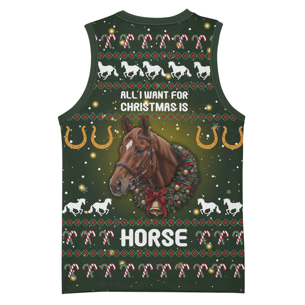 Horse All I Need For Christmas Christmas Basketball Jersey Xmas Holiday Patterns - Wonder Print Shop