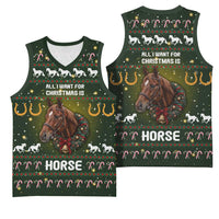 Horse All I Need For Christmas Christmas Basketball Jersey Xmas Holiday Patterns - Wonder Print Shop