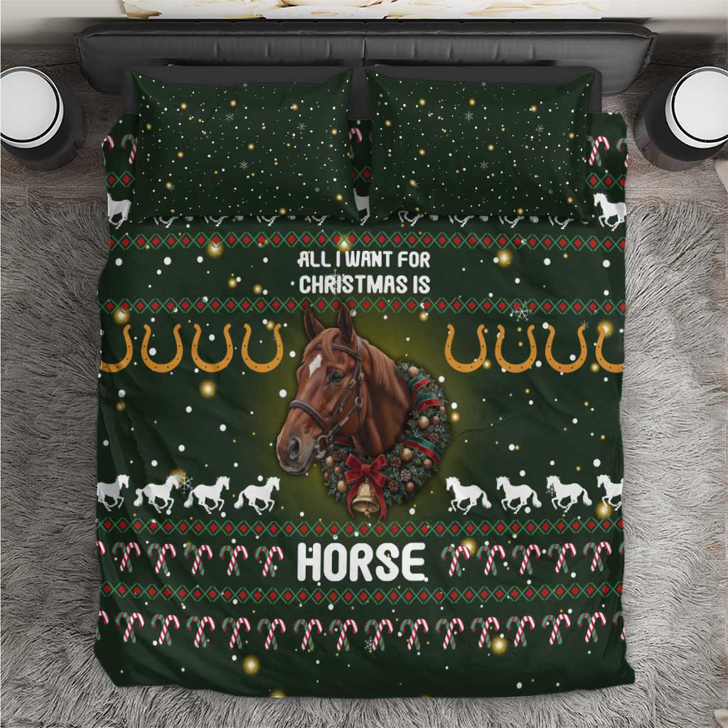 Horse All I Need For Christmas Christmas Bedding Set Xmas Holiday Patterns - Wonder Print Shop