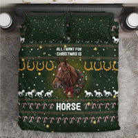 Horse All I Need For Christmas Christmas Bedding Set Xmas Holiday Patterns - Wonder Print Shop