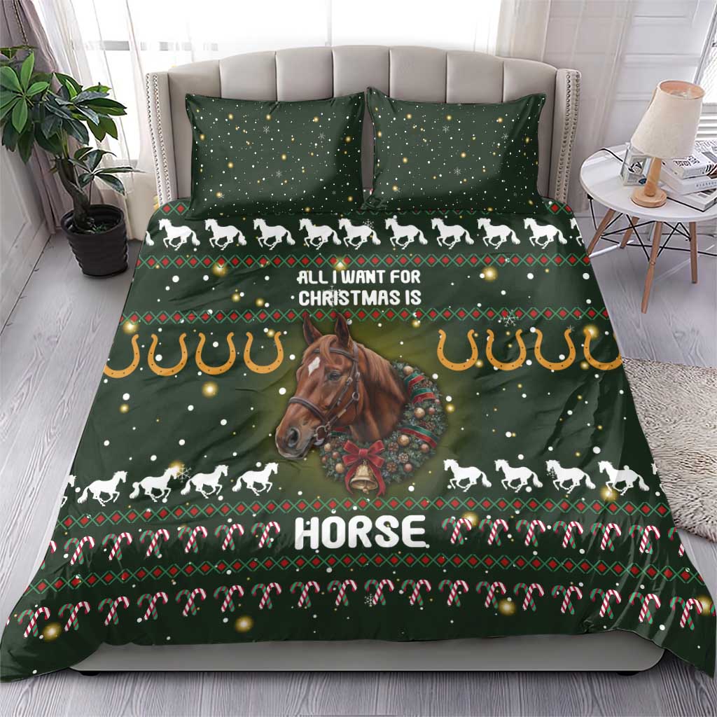 Horse All I Need For Christmas Christmas Bedding Set Xmas Holiday Patterns - Wonder Print Shop