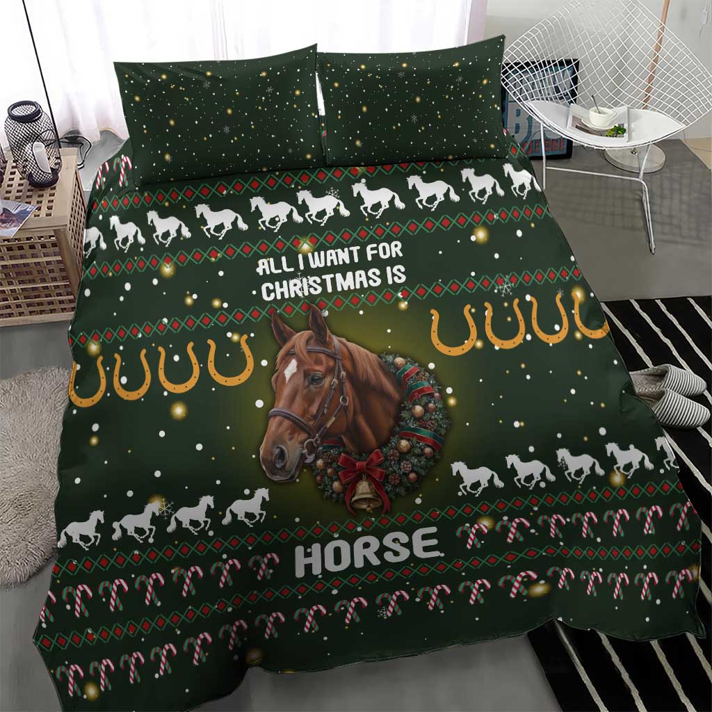 Horse All I Need For Christmas Christmas Bedding Set Xmas Holiday Patterns - Wonder Print Shop