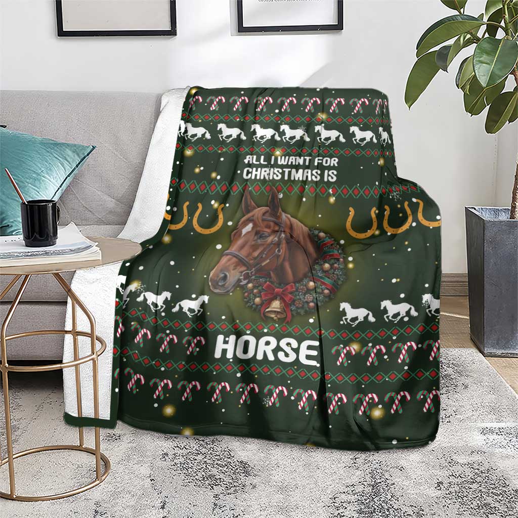 Horse All I Need For Christmas Christmas Blanket Xmas Holiday Patterns - Wonder Print Shop