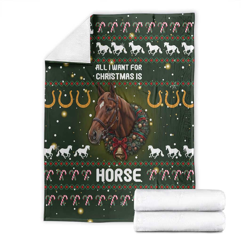 Horse All I Need For Christmas Christmas Blanket Xmas Holiday Patterns - Wonder Print Shop