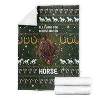 Horse All I Need For Christmas Christmas Blanket Xmas Holiday Patterns - Wonder Print Shop