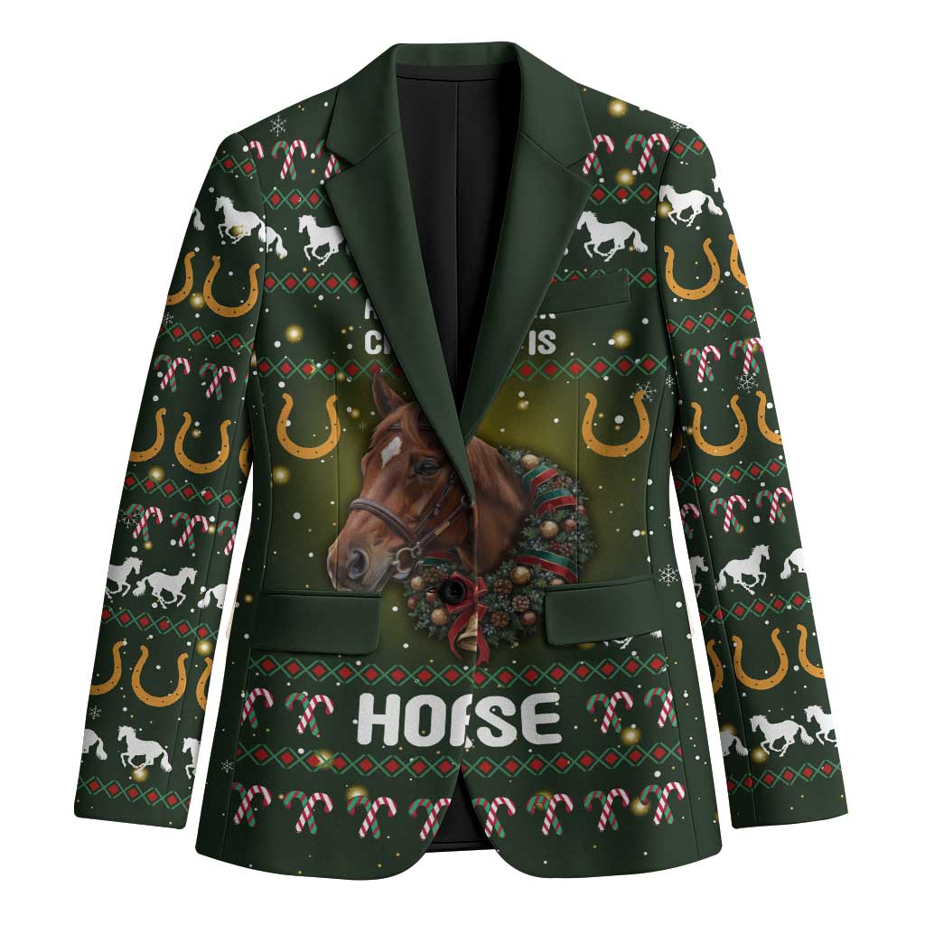 Horse All I Need For Christmas Christmas Blazer Xmas Holiday Patterns - Wonder Print Shop
