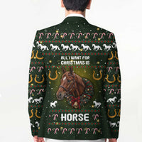 Horse All I Need For Christmas Christmas Blazer Xmas Holiday Patterns - Wonder Print Shop