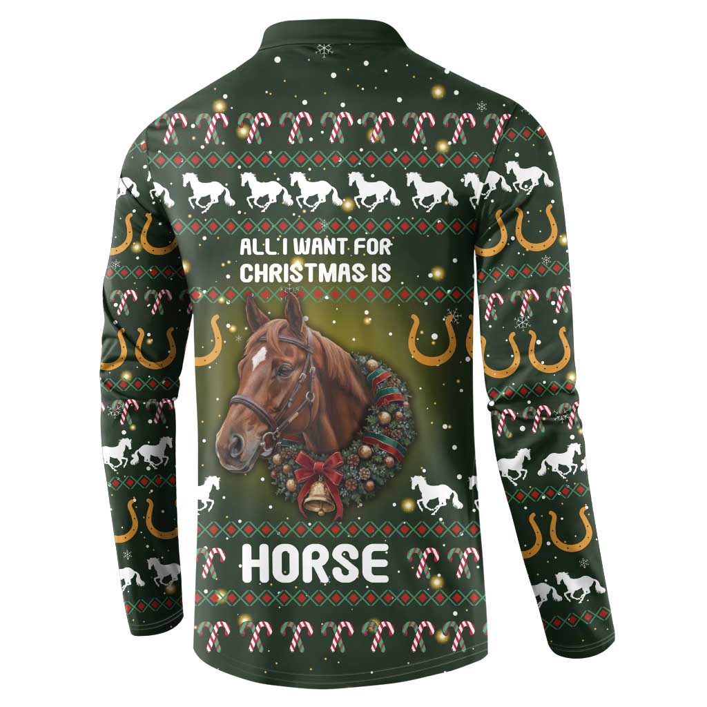 Horse All I Need For Christmas Christmas Button Sweatshirt Xmas Holiday Patterns - Wonder Print Shop
