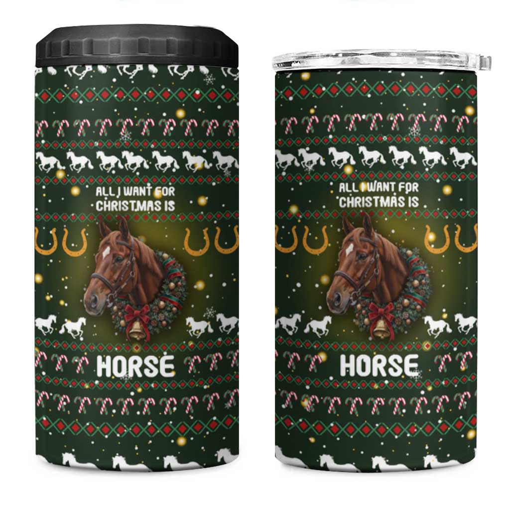 Horse All I Need For Christmas Christmas 4 in 1 Can Cooler Tumbler Xmas Holiday Patterns - Wonder Print Shop