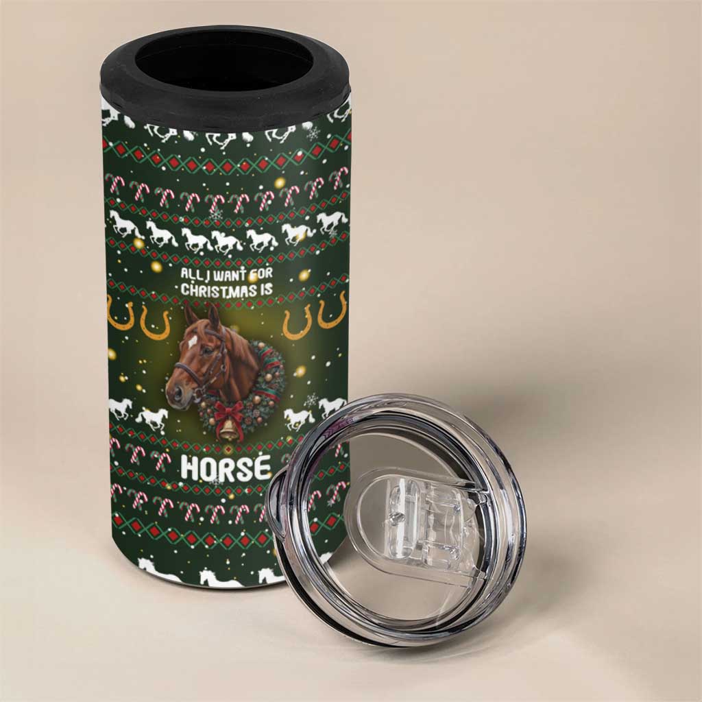 Horse All I Need For Christmas Christmas 4 in 1 Can Cooler Tumbler Xmas Holiday Patterns - Wonder Print Shop