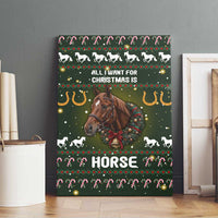Horse All I Need For Christmas Christmas Canvas Wall Art Xmas Holiday Patterns - Wonder Print Shop