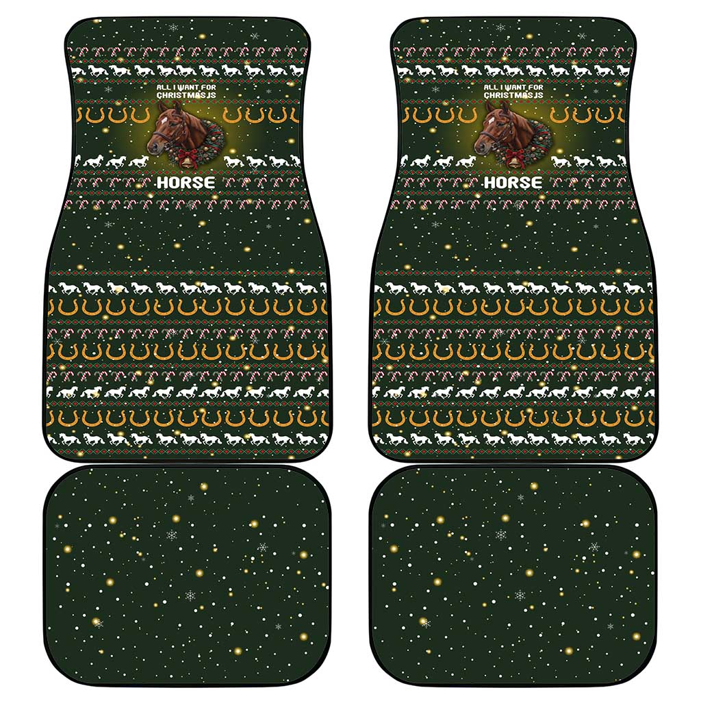 Horse All I Need For Christmas Christmas Car Mats Xmas Holiday Patterns - Wonder Print Shop