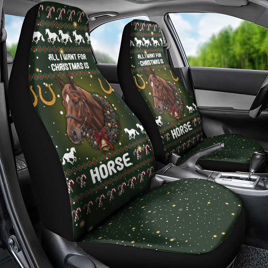 Horse All I Need For Christmas Christmas Car Seat Cover Xmas Holiday Patterns - Wonder Print Shop