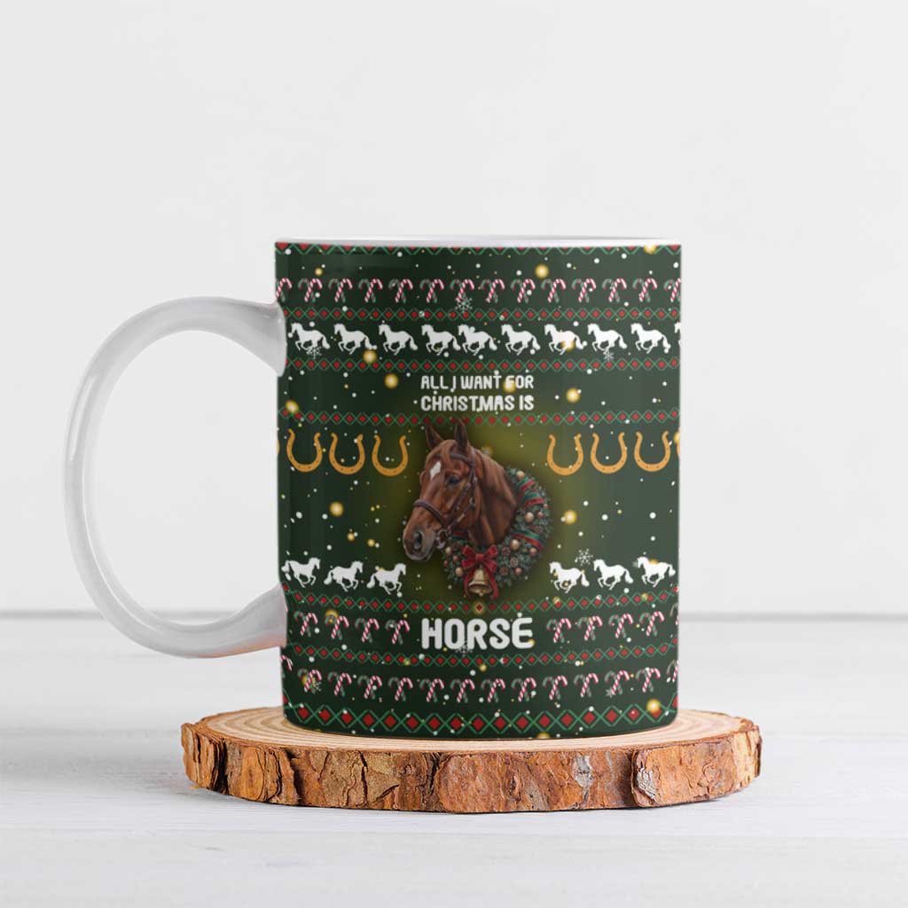 Horse All I Need For Christmas Christmas Ceramic Mug Xmas Holiday Patterns - Wonder Print Shop